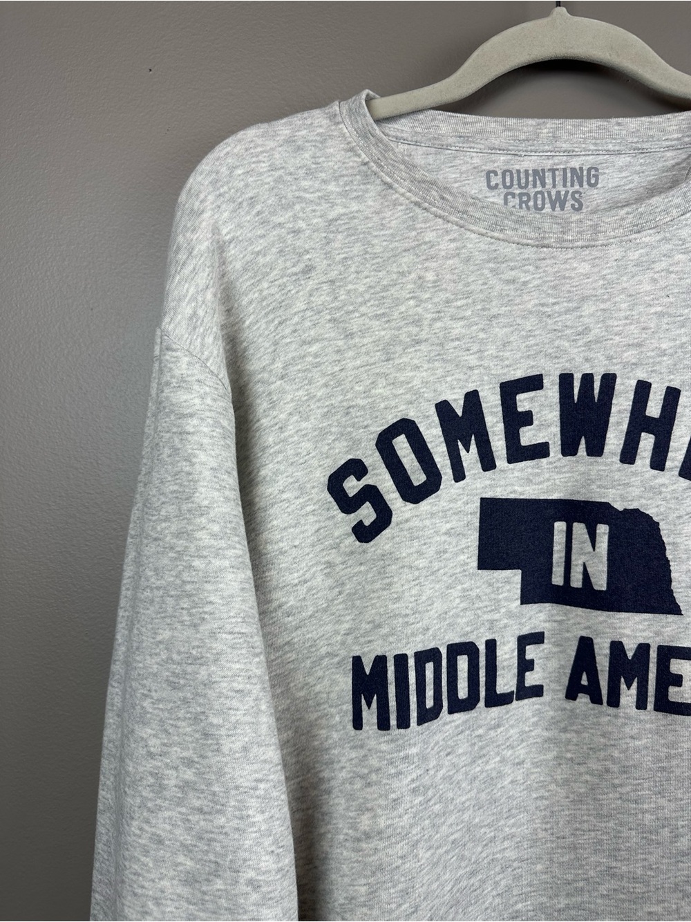 Counting Crows Omaha 'Somewhere in Middle America' Grey Crewneck Sweatshirt XL - Picture 3 of 12
